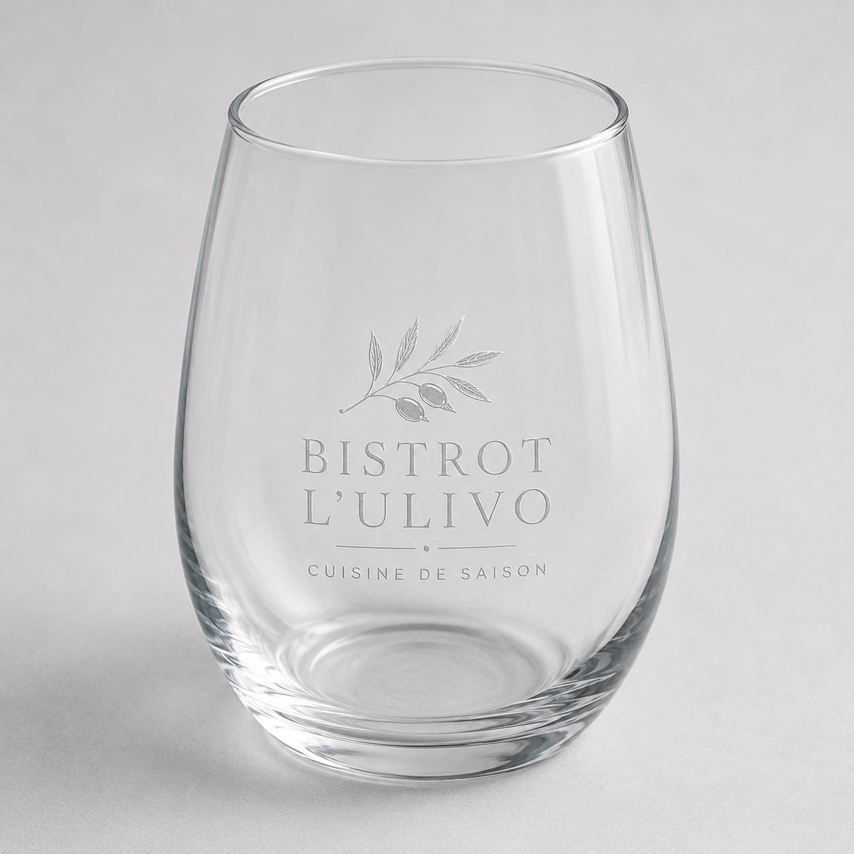 Set 12 Bicchieri Bassi Personalizzati Incisione Logo, Tumbler Mini 22,5 cl per Osteria Ristorante Bar, Bicchieri dVino e Acqua Incisi Laser