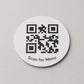 etichetta qr code rotonda codice QR per menu contactless - Ristoranti, hotel, bar - Collegamento a Instagram, Facebook, acciaio abs
