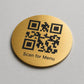 etichetta qr code rotonda codice QR per menu contactless - Ristoranti, hotel, bar - Collegamento a Instagram, Facebook, acciaio abs