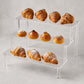 Espositore Acrilico a 3 Livelli per Personaggi Profumi Gioielli Cupcakes, 30x25x15cm, trasparente o nero