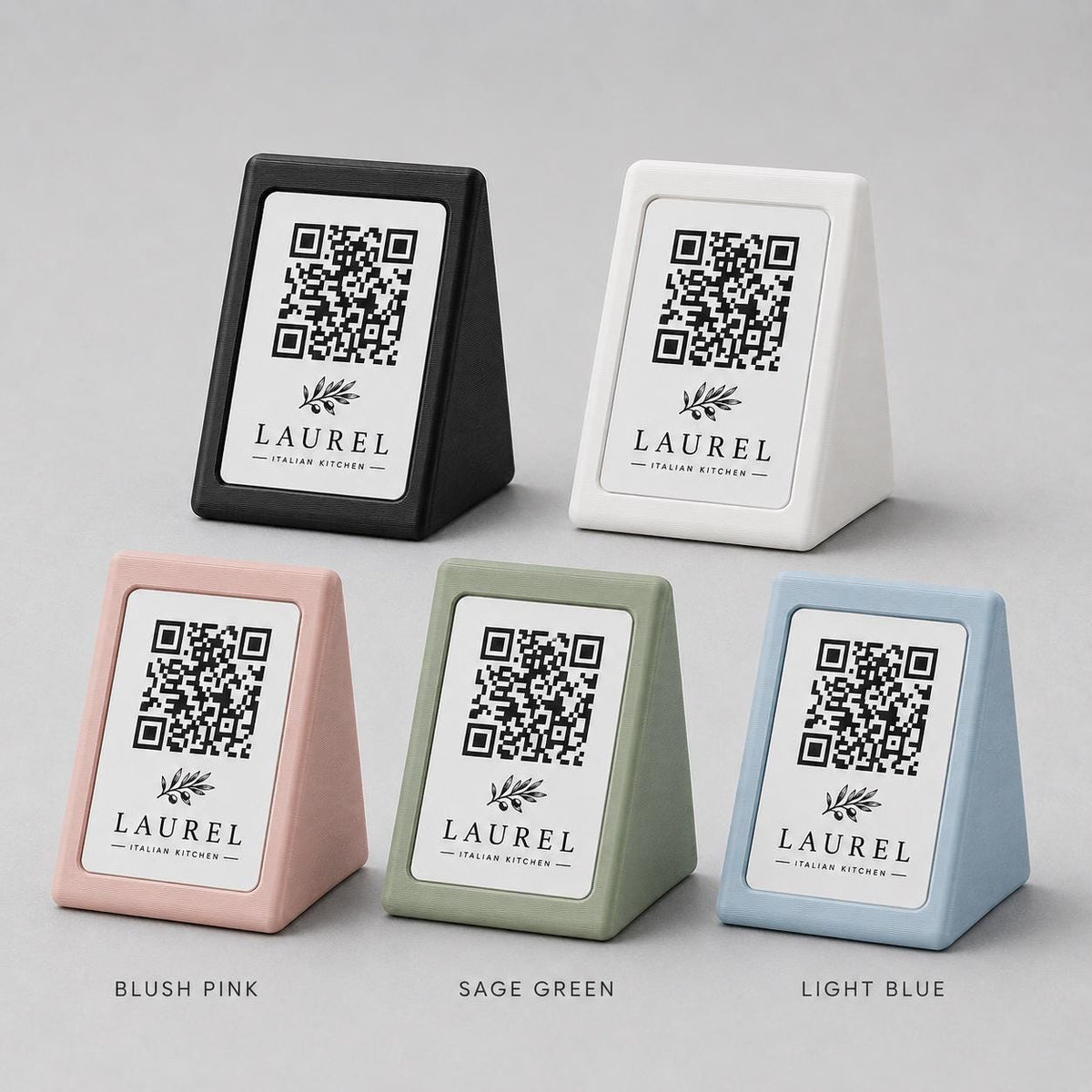 Porta Menu QR Code Personalizzato, Espositore 3D per Tavoli Ristorante e Bar, Segnatavolo con Incisione Logo, Supporto Moderno