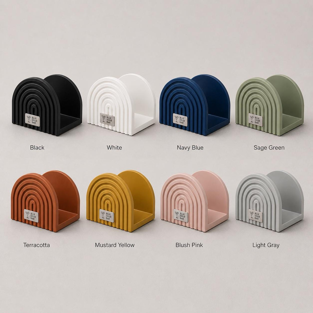 Portatovaglioli Design Moderno Plastica, Dispenser Tovaglioli Personalizzato Targhetta Incisa per Ristorante Bistro e Bar, Accessori Tavola