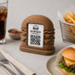 Porta Menu QR Code hamburger Personalizzato, Espositore 3D per Tavoli Ristorante e Bar, Segnatavolo con Incisione Logo, Supporto Moderno
