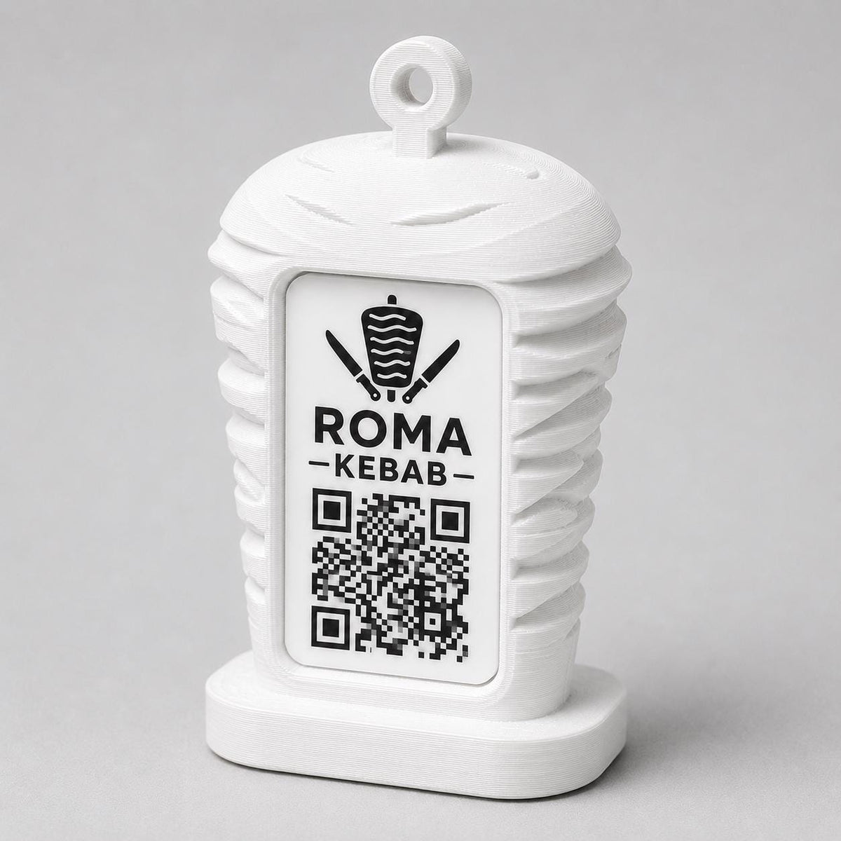 Porta Menu QR Code kebab Personalizzato, Espositore 3D per Tavoli Ristorante e Bar, Segnatavolo con Incisione Logo, Supporto Moderno