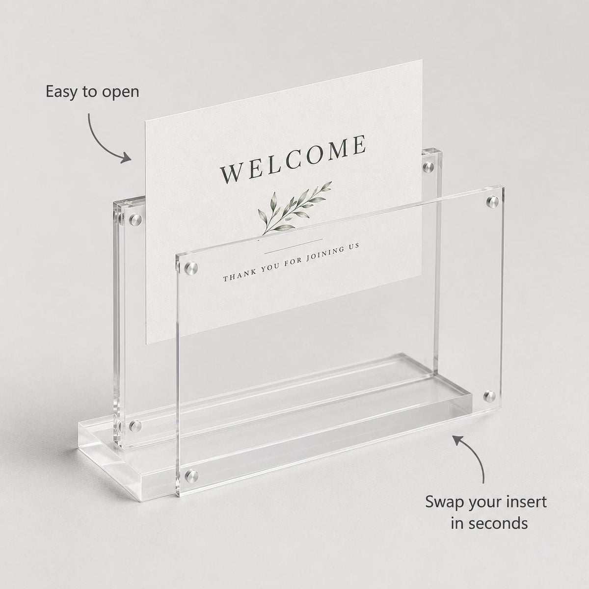 Set 12 pezzi Supporto orizzontale in plexiglas da banco Personalizzato Espositore Segnatavolo Ristorante Bar espositore in legno per prezzi