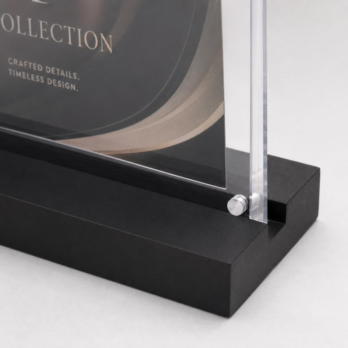 Set 12 pezzi Supporto verticale in plexiglas da banco con base nera Espositore Segnatavolo Ristorante Bar espositore in plexiglas