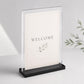 Set 12 pezzi Supporto verticale in plexiglas da banco con base nera Espositore Segnatavolo Ristorante Bar espositore in plexiglas