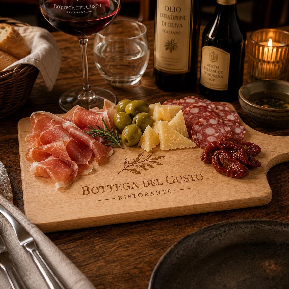 Set di Taglieri 10x Tagliere da Cucina in Legno Oliato | 34 x 14x 1cm | Taglieri in Legno Ideali per Aperitivo Pane, Formaggi| faggio