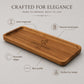 vassoio in legno rettangolare di acacia, versatile per accessori e ufficio, organizer di stile con venatura decorativo in legno, 28x10x1,5cm