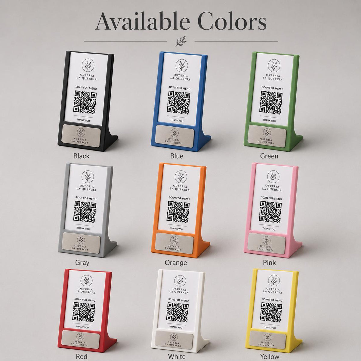 Supporto per numeri da tavolo con inserto sostituibile – Supporto stampato in 3D per codici QR, menu e segnaletica per eventi