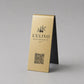 Espositore QR Code da Tavolo Oro Spazzolato Personalizzato, Portamenu a Cavalletto con Logo Inciso a Laser, Segnatavolo per Ristorante