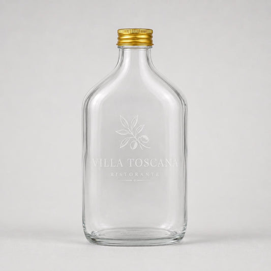 10 Bottigliette Vetro Con Tappo - Confezione da 10 bottiglie vuote in vetro da 500 ml con coperchio dorato
