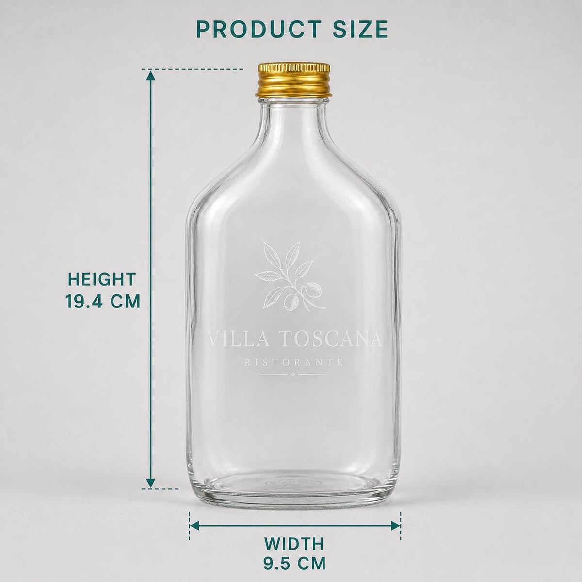 10 Bottigliette Vetro Con Tappo - Confezione da 10 bottiglie vuote in vetro da 500 ml con coperchio dorato