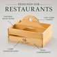 10 Portaoggetti portatile, legno, 25x18 cm, Vassoio Rettangolare in legno per Servire Cibo, Colazione e Caffè, Vassoio da Portata Robusto