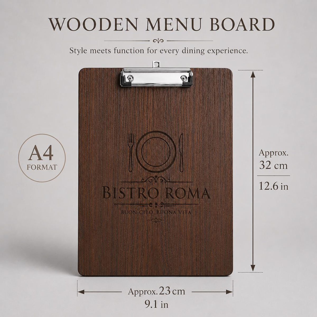 10 Pezzi Portablocco di Legno, Clipboard Menu Board, Portablocchi Appunti Porta-Pad Lavagna da Scrittura a4, Cartellina Rigida Pinza e Foro