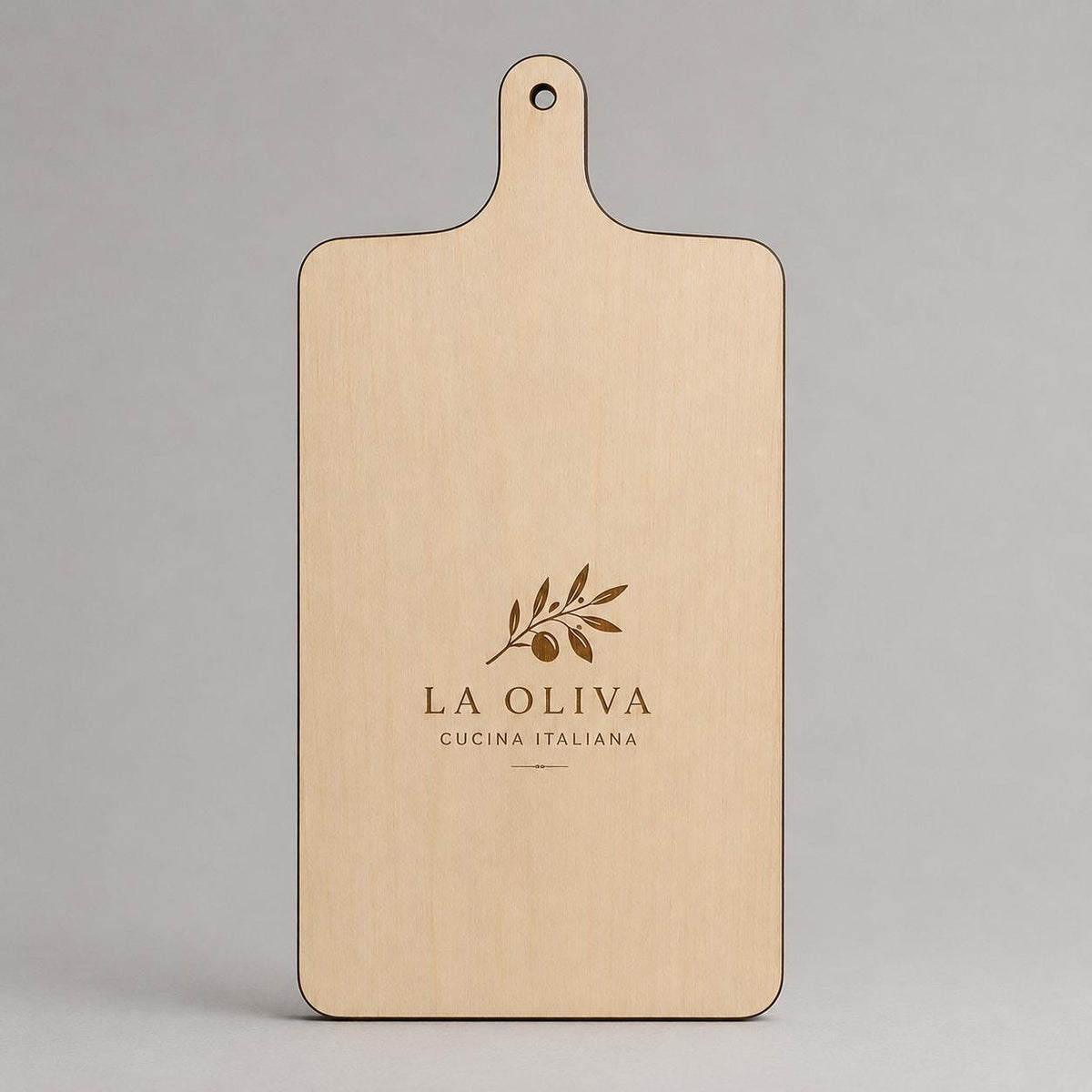 Portamenu in Legno a Forma di Tagliere Formato A4, Tavoletta per Ristorante Pizzeria e Trattoria, Clipboard Personalizzata Incisione Logo