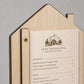 Portamenu in Legno a Forma di casa ebano Formato A4, Tavoletta per Ristorante Pizzeria e Trattoria, Clipboard Personalizzata Incisione Logo