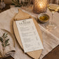 Portamenu in Legno a Forma di foglia di oliva noce scuro, Tavoletta per Ristorante mediterraneo, Clipboard Personalizzata Incisione Logo
