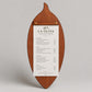 Portamenu in Legno a Forma di foglia di oliva noce scuro, Tavoletta per Ristorante mediterraneo, Clipboard Personalizzata Incisione Logo