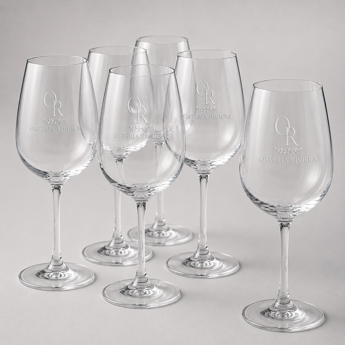 Set 6,12,48,96 pezzi Calici da Vino Personalizzati con Incisione Logo, Bicchieri in Vetro Incisi per Ristorante Enoteca e Bar, Calice Regalo