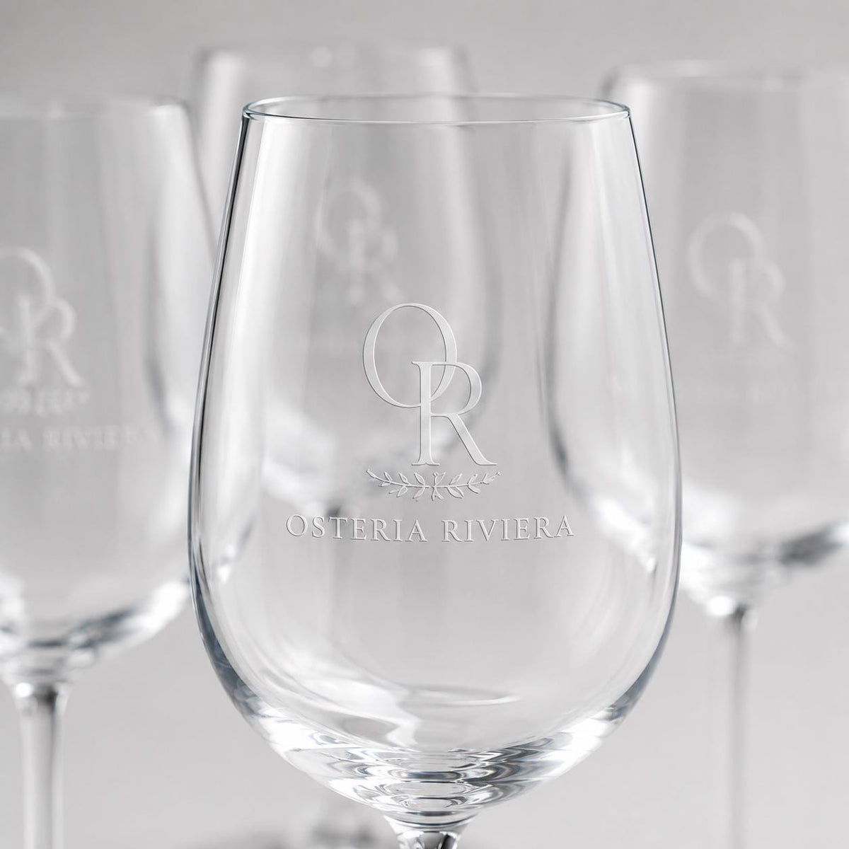 Set 6,12,48,96 pezzi Calici da Vino Personalizzati con Incisione Logo, Bicchieri in Vetro Incisi per Ristorante Enoteca e Bar, Calice Regalo