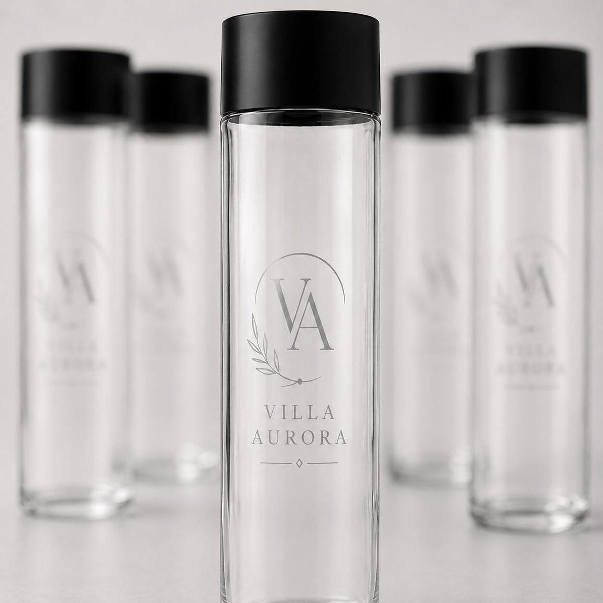 Set 12 Caraffa in vetro personalizzata con incisione laser – elegante, minimale e perfetta per ristoranti, hotel, eventi e tavole raffinate
