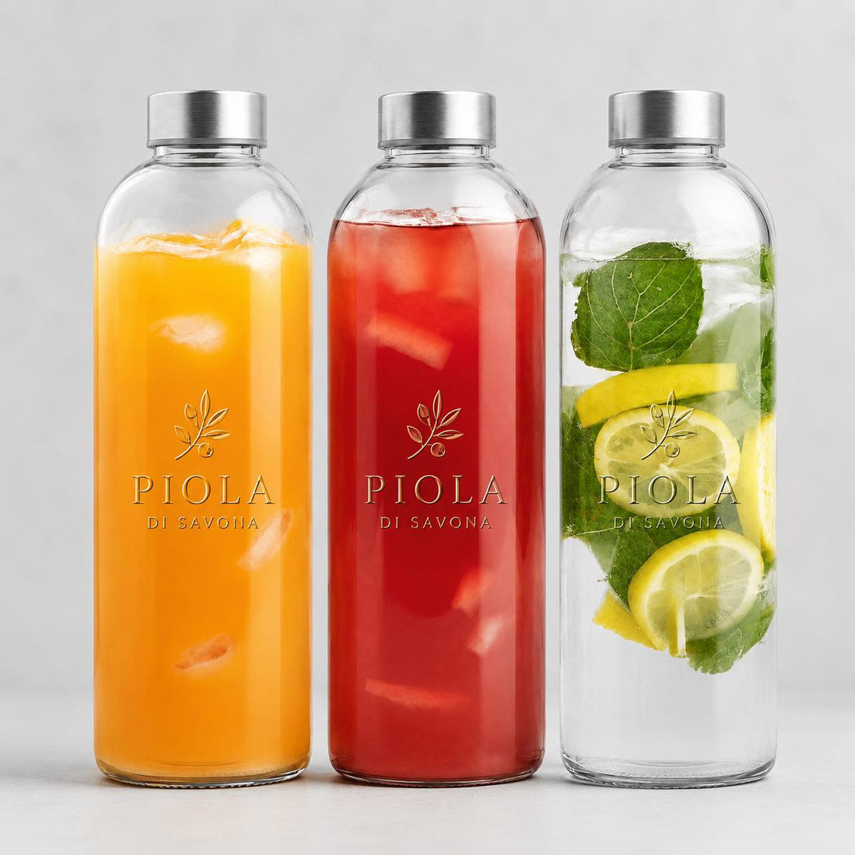 Borraccia in vetro da 1 litro, confezione 3 bottiglie vuote in vetro con coperchio, per acqua, frullati, succhi di frutta, chiusura ermetica