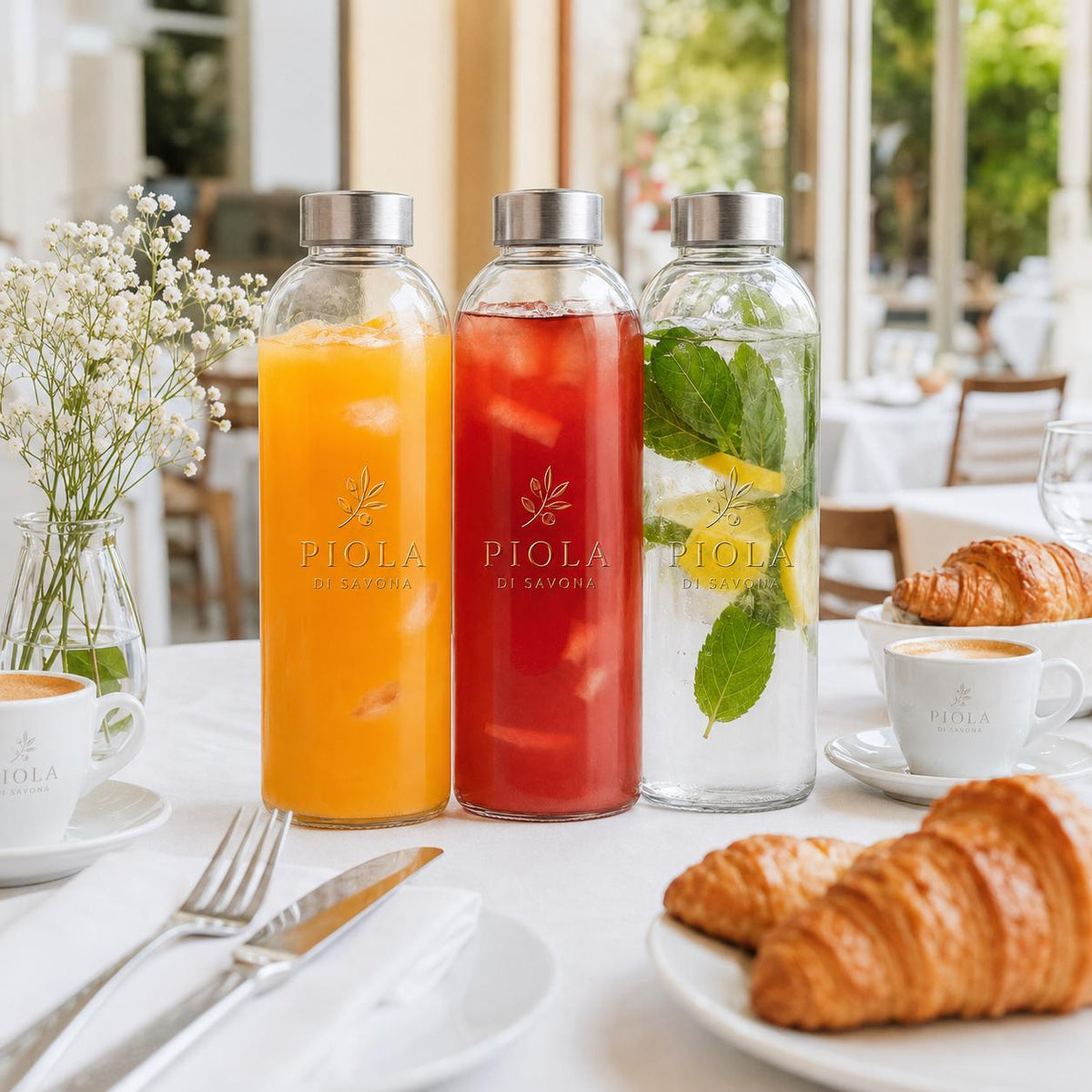 Borraccia in vetro da 1 litro, confezione 3 bottiglie vuote in vetro con coperchio, per acqua, frullati, succhi di frutta, chiusura ermetica