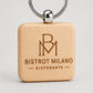 25 Pezzi Portachiavi in Legno Personalizzato Quadrato Personalizzato con Logo, Ciondolo Chiavi per B&B Hotel e Ristorante