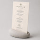 Portamenu Design Sasso in Stampa 3D, Segnatavolo Organico PLA Effetto Pietra, Espositore Menu Minimalista per Ristorante Bistro Caffetteria