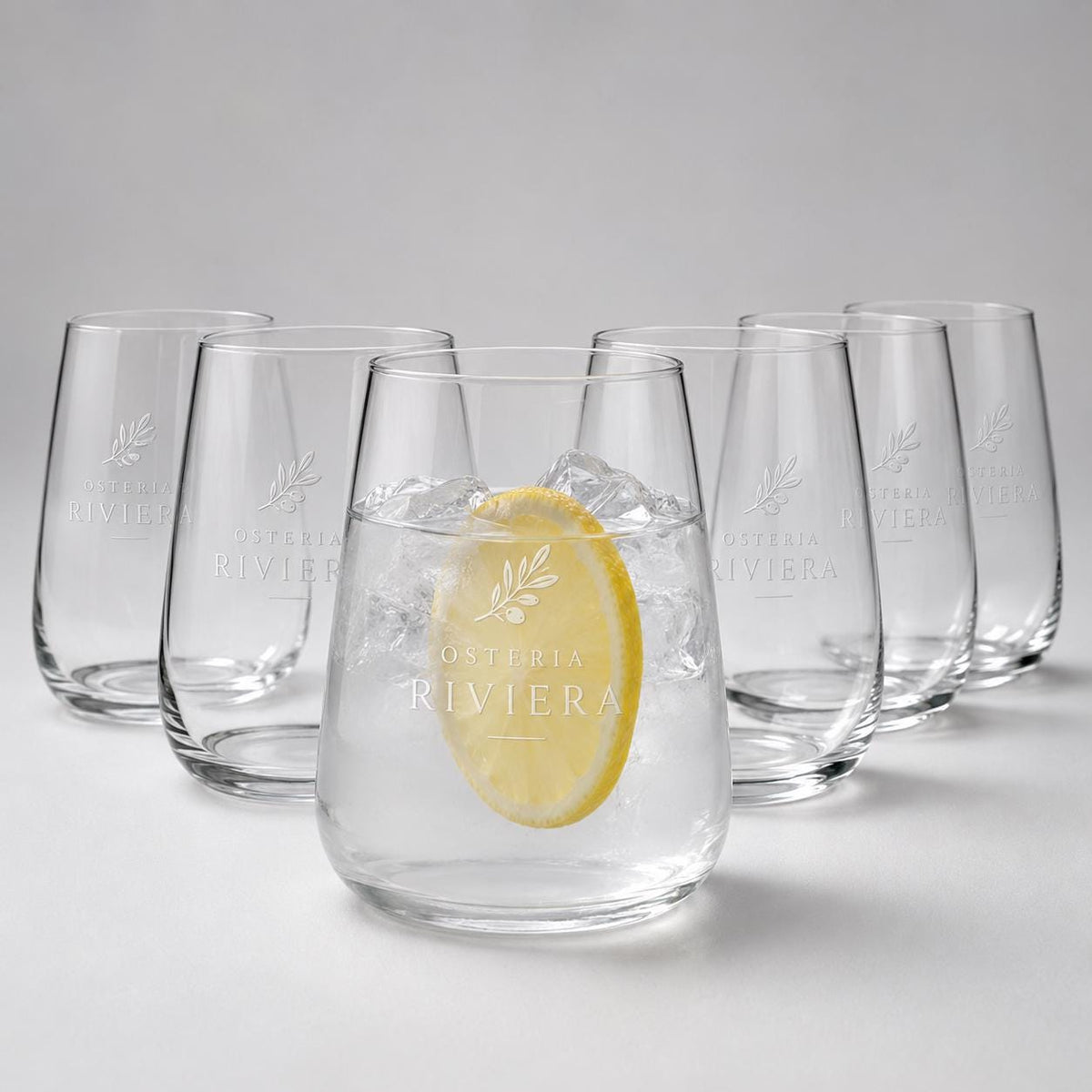 Bicchieri Acqua Gin Tumbler Vetro | Set di 6 | 430 ML | | Ideale per la Casa, Ristorante e Ricevimenti | Adatto alla Lavastoviglie