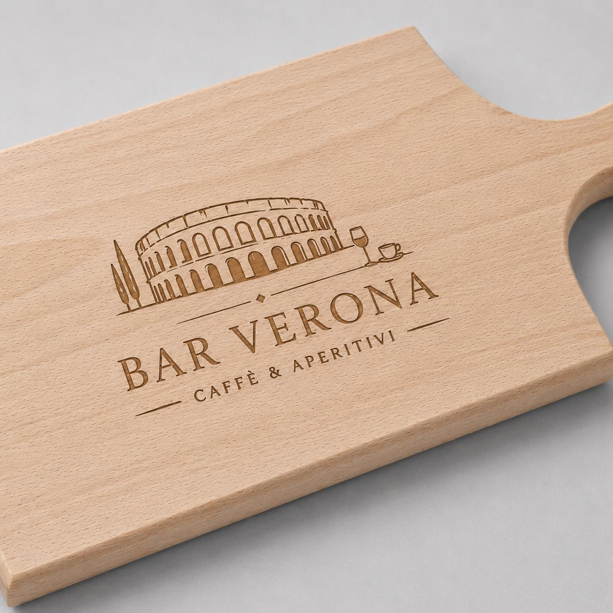 Set 10 Taglieri da Cucina con Manico, 100% Legno Faggio, Perfetto per Tagliare Servire,Dimensioni 40x20x2hcm, Alta Resistenza, Made in Italy