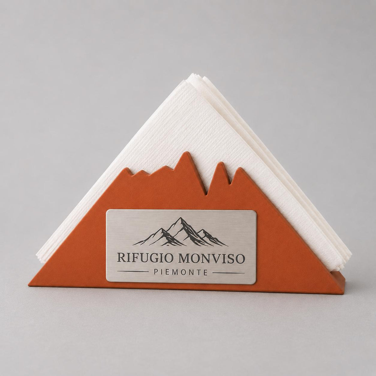 Portatovaglioli Design Moderno in plastica, Dispenser Tovaglioli Personalizzato Targhetta Incisa Ristorante Bistro e Bar, Accessori Tavola