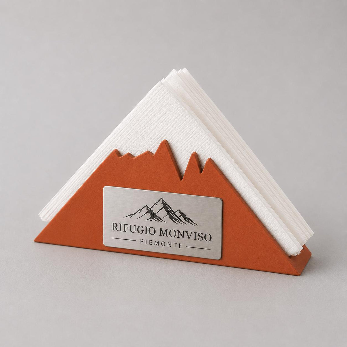 Portatovaglioli Design Moderno in plastica, Dispenser Tovaglioli Personalizzato Targhetta Incisa Ristorante Bistro e Bar, Accessori Tavola