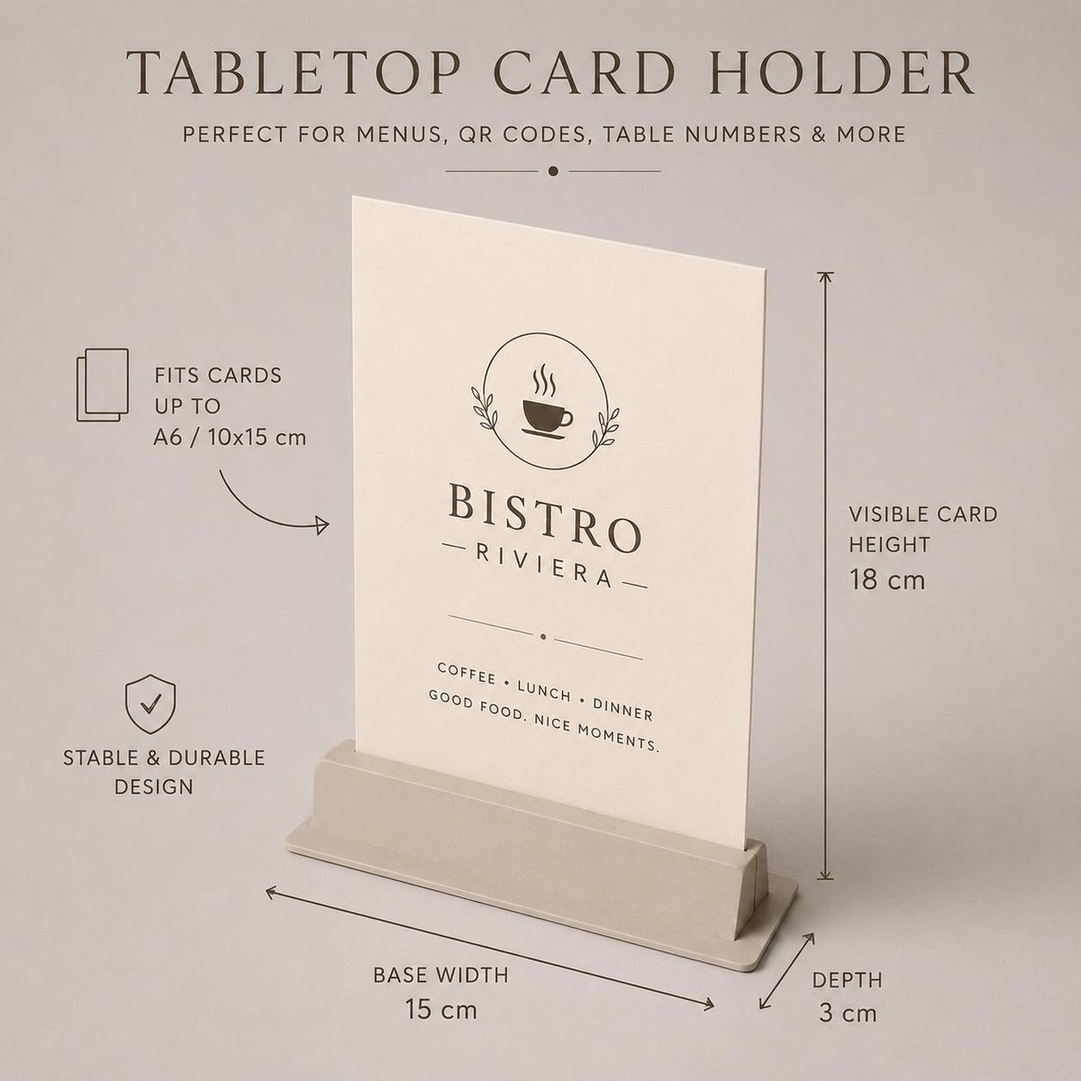 Portacartellino buffet QR Code Personalizzato per Ristorante e Bar Segnatavolo Menu Digitale Display QR 3d