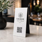 Espositore QR Code piegato da Tavolo Oro Spazzolato Personalizzato, Portamenu a Cavalletto con Logo Inciso Laser, Segnatavolo per Ristorante