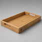 Vassoio in Legno con Maniglie 38x25 cm, Vassoio Rettangolare in Bambù per Servire Cibo, Colazione e Caffè, Vassoio da Portata Robusto