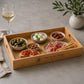 Vassoio in Legno con Maniglie 38x25 cm, Vassoio Rettangolare in Bambù per Servire Cibo, Colazione e Caffè, Vassoio da Portata Robusto