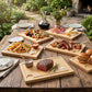 Set da 6 Piatti in Legno - Rettangolari - Piatti per Servire Pizza, Carne, Pollo - Tavoli Set - 30 x 20 cm Ideali Aperitivo Pane