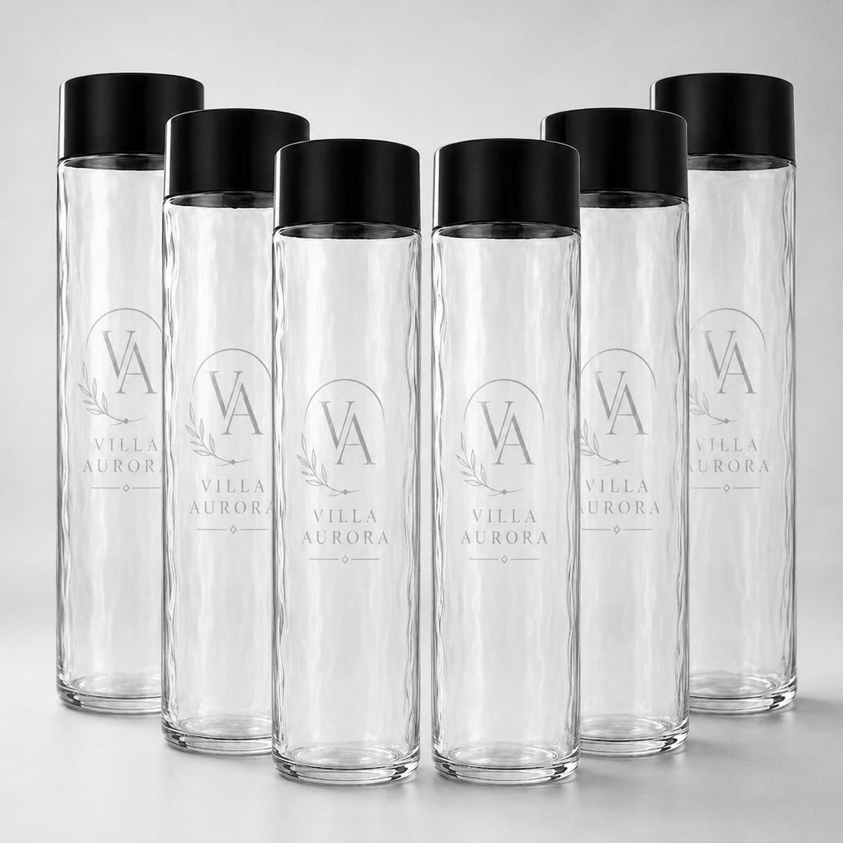 Set 12 Caraffa in vetro personalizzata con incisione laser – elegante, minimale e perfetta per ristoranti, hotel, eventi e tavole raffinate