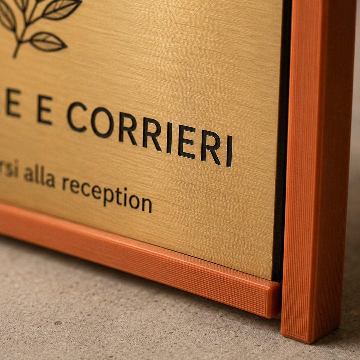Targa Consegne e Corrieri Personalizzata | Linea Finestra | Segnaletica Hotel Reception in Rowmark e PLA 3D | Pezzo Singolo
