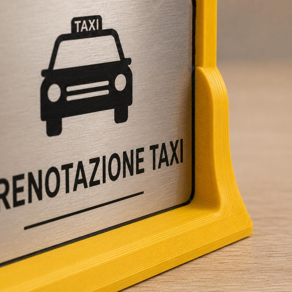 Targa Prenotazione Taxi Personalizzata Linea Tassametro | Segnaletica Hotel Reception in Rowmark e PLA 3D | Pezzo Singolo