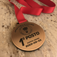 medaglia in abs effetto argento acciaio con incisione per gare competioni corse maratone