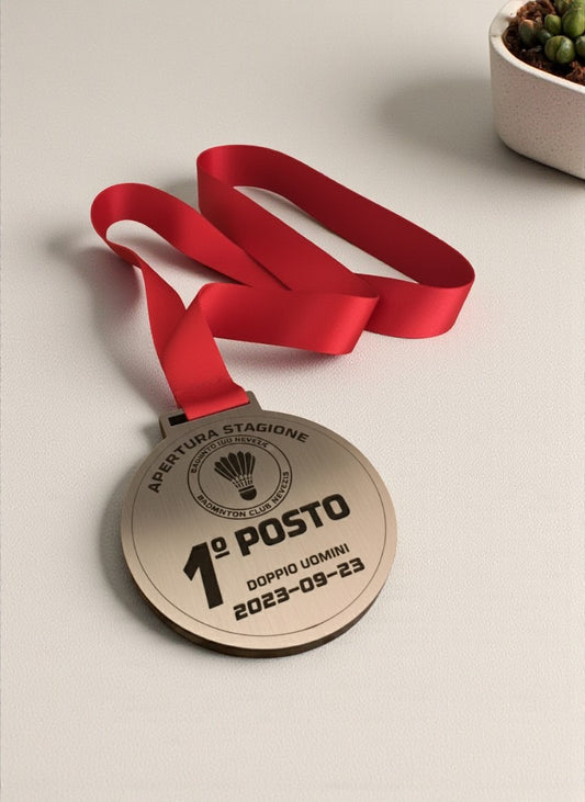 medaglia in abs effetto argento acciaio con incisione per gare competioni corse maratone