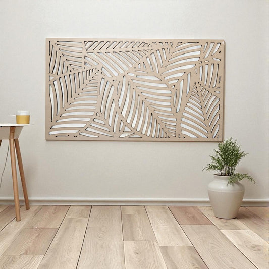 pannello foglie  moderno o legno traforato non verniciati interni esterni taglio laser decorazione casa, quadro, fai da te, separè (Copia) (Copia)