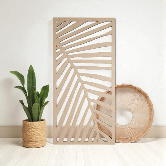 grande palma decorativa pannello traforato moderno o legno traforato non verniciati interni esterni taglio laser decorazione casa, quadro, f (Copia)