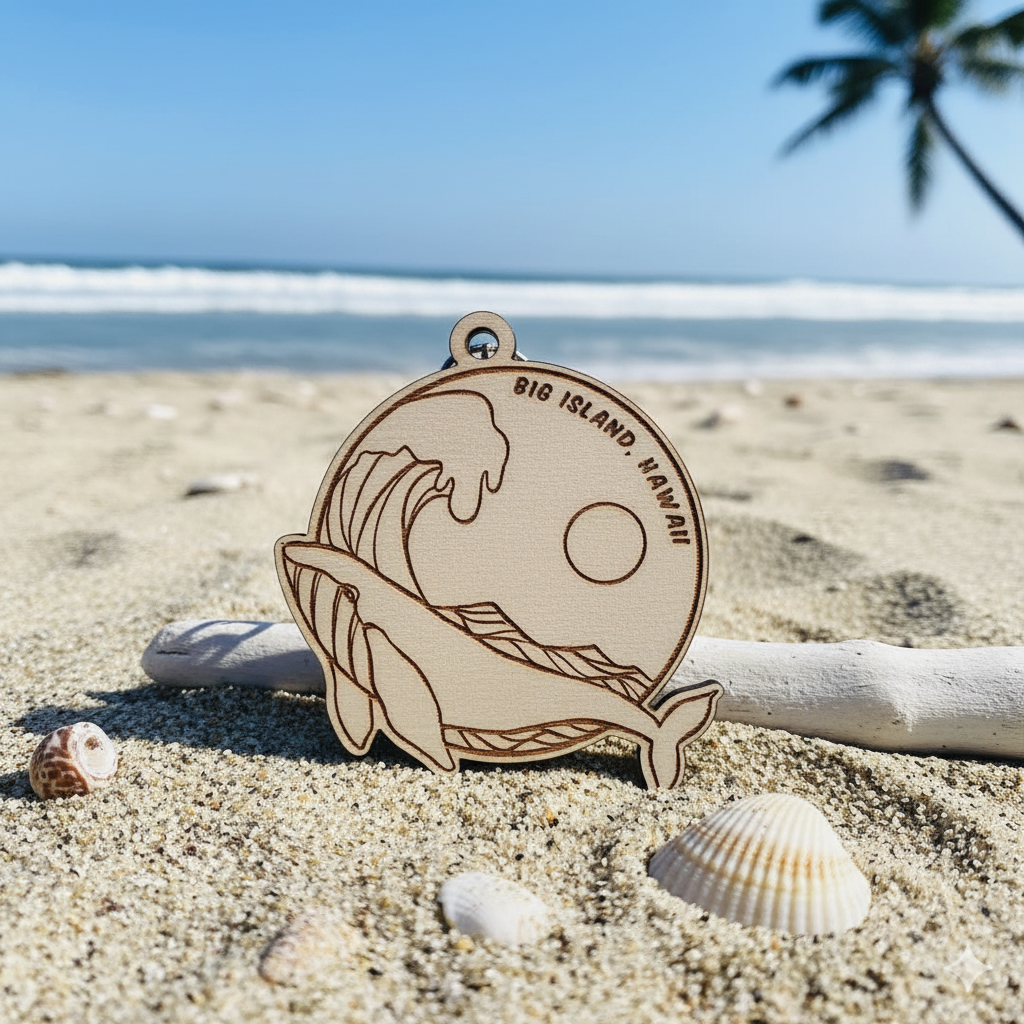 Portachiavi in Legno Personalizzato forma sagomata con Incisione Laser - Stile Retro &amp; Boho Chic