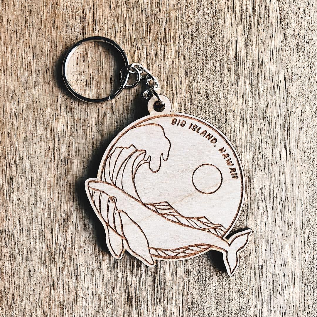 Portachiavi in Legno Personalizzato forma sagomata con Incisione Laser - Stile Retro &amp; Boho Chic
