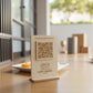 qr code cavalierino in legno con incisione personalizzata logo per ristorante bar pub locale rustico (Copia)