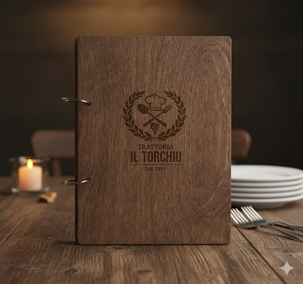 Portamenù in legno Personalizzati con Incisione Laser: Eleva la Tua Esperienza Gastronomica